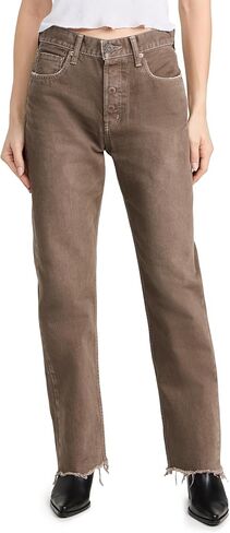 MOUSSY VINTAGE Women's MV Emery Wide Straight Brown Jeans in Kuwait