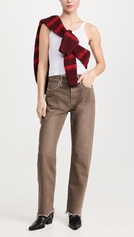 MOUSSY VINTAGE Women's MV Emery Wide Straight Brown Jeans in Kuwait