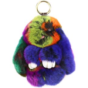 CHUANGLI Keychain Fluffy Faux Fur Keychain Handbag Pom Pom Keyring Pendant for Women Girls