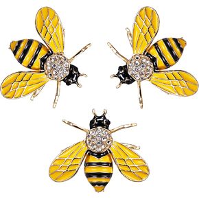 RINHOO FRIENDSHIP Cute Honeybee Animal Insect Brooches Pin Colorful Crystal Rhinestones Bee Shape Corsages Scarf Clips Jewelry for Women Girls