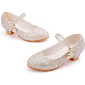 Girls Mary Jane Dress Shoes-School Party Wedding Dress Shoes Low Heel with Adjustable Hook for Girls (Little Kid/Big Kid) in Saudi Arabia