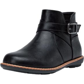 Vepose Women’s 9005 Flat Ankle Boots, Classical Short Boots, Vintage Booties with Side Zipper