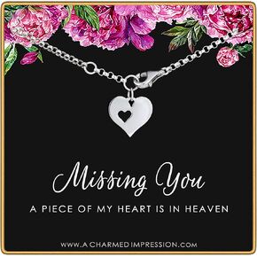 ميسينج يو - سوار فضة استرليني على شكل قلب مع تعليقة على شكل قلب, معدن in Kuwait