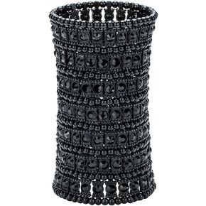 Szxc Womens Ballroom Rhinestone Stretch Cuff Bracelets Fit Wrist Circumference From 6.5" to 7.8" - Lead & Nickle Free
