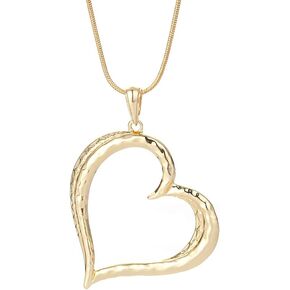 welbijoux Necklaces for Women Heart Pendant Sweater Layered Y Statement Bohemian Silver Gold Chain Costume Necklace with Gifts Box Jewelry in Kuwait