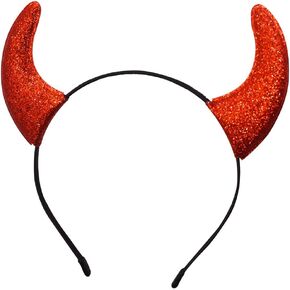 Giraffe Manufacturing Red Glitter Devil Horns Headband - Sexy Halloween Accessories for Women, Cosplay Costume & Demonic Cosplay Outfits