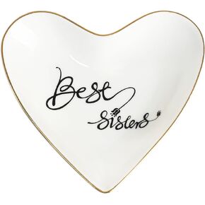 CHOOLD Original Ceramic Heart Shape Ring Dish Holder Jewelry Tray Dish Trinket Holder Jewelry Holder Home Decor Dish Wedding Birthday Xmas Gift in Saudi Arabia