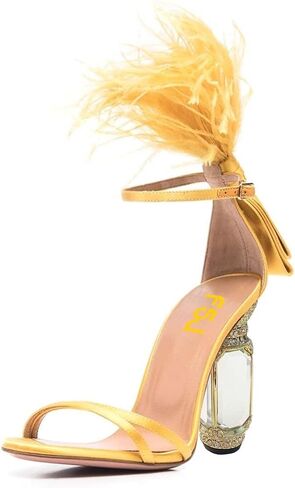 FSJ Women Open Toe Stylish Sandals Ankle Strap Chunky Block High Thick Heels Wedding Party Ballroom Shoes Size 4-15 US in Saudi Arabia