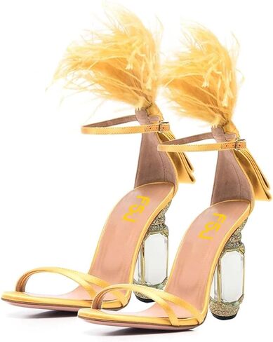 FSJ Women Open Toe Stylish Sandals Ankle Strap Chunky Block High Thick Heels Wedding Party Ballroom Shoes Size 4-15 US in Saudi Arabia