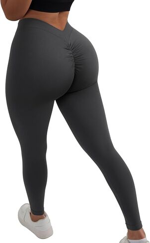 MOSHENGQI سروال يوجا للتمرين على شكل حرف V للنساء لرفع المؤخرة بخصر عالٍ in Kuwait