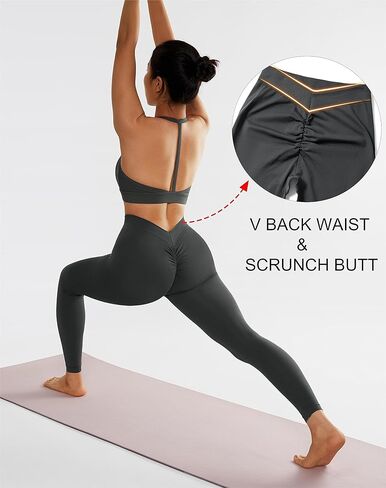MOSHENGQI سروال يوجا للتمرين على شكل حرف V للنساء لرفع المؤخرة بخصر عالٍ in Kuwait
