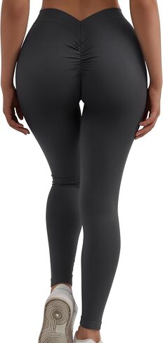 MOSHENGQI سروال يوجا للتمرين على شكل حرف V للنساء لرفع المؤخرة بخصر عالٍ in Kuwait