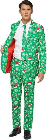 Offstream Men's Party Costumes - Christmas Theme Party Suits - Slim Fit - Includes Matching Blazer Jacket, Pants & Tie in Kuwait