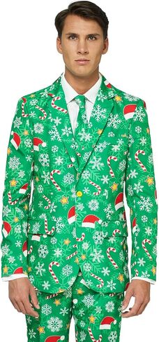 Offstream Men's Party Costumes - Christmas Theme Party Suits - Slim Fit - Includes Matching Blazer Jacket, Pants & Tie in Kuwait