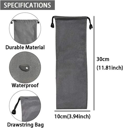 Drawstring Bags Set Small Grey Waterproof Storage Bag Cloth Bag Flannel Cinch and Ditty Pouch Gift Wrap Big Storage Bags Pouches,12 Pcs (10x27CM) in Kuwait