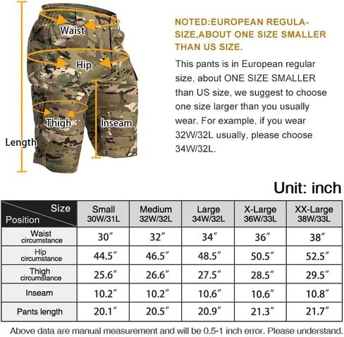 IDOGEAR Mens Tactical Shorts Hiking Cargo Shorts Quick-Dry Multipocket Lightweight Outdoor Athletic Camo Shorts for Summer in Kuwait