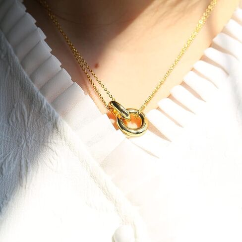 CLASSYZINT Gold Pendant Necklace For Women Paperclip Chain Adjustable necklace in Saudi Arabia