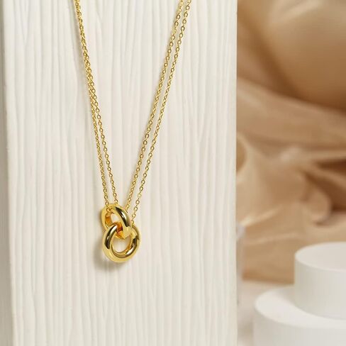 CLASSYZINT Gold Pendant Necklace For Women Paperclip Chain Adjustable necklace in Saudi Arabia
