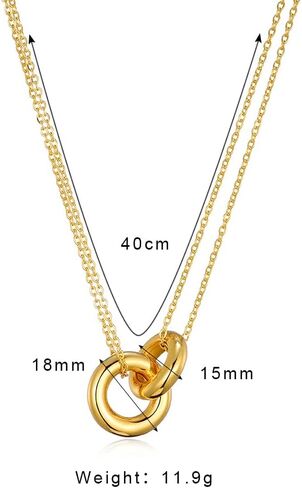 CLASSYZINT Gold Pendant Necklace For Women Paperclip Chain Adjustable necklace in Saudi Arabia