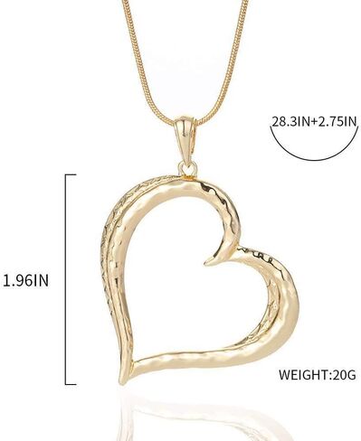 welbijoux Necklaces for Women Heart Pendant Sweater Layered Y Statement Bohemian Silver Gold Chain Costume Necklace with Gifts Box Jewelry in Kuwait