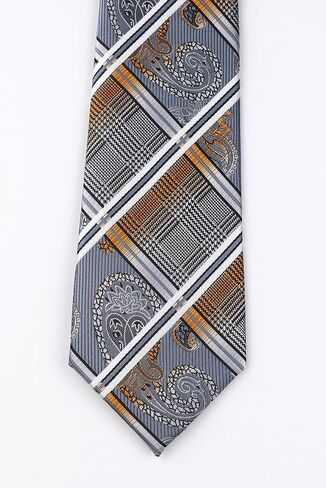 Elfeves Men's Modern Fashion Paisley Checks Jacquard Woven Ties Formal Neckties in Kuwait