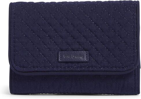 Vera Bradley Women's Protection Microfiber RFID Riley Compact Wallet, Classic Navy, One Size in Saudi Arabia
