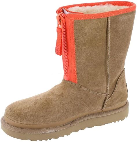 UGG174 Classic Short Zipper Tape Logo Womens Boot in Saudi Arabia