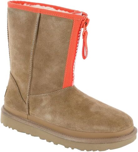 UGG174 Classic Short Zipper Tape Logo Womens Boot in Saudi Arabia