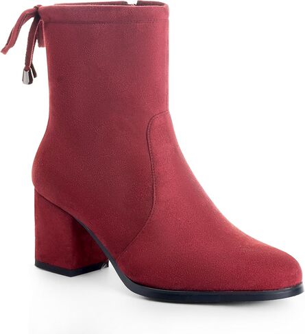 CASALANDER المرأة أحذية الكاحل كعب متوسط ​​الكاحل الجوارب للنساء كتلة كعب الأحذية كعب مكتنز الموضة in Kuwait