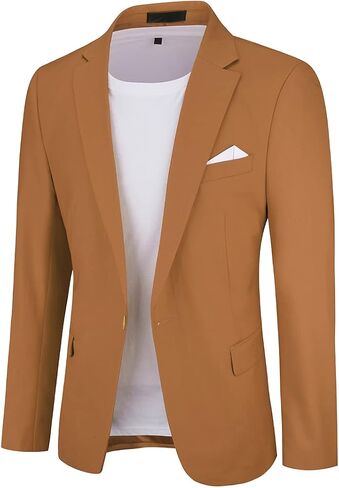 Cloudstyle Men's Suit Jacket One Button Slim Fit Sport Coat Business Daily Blazer in Kuwait