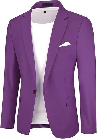 Cloudstyle Men's Suit Jacket One Button Slim Fit Sport Coat Business Daily Blazer in Saudi Arabia