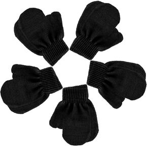 Boao 5 Pairs Kids Mittens Toddler Stretch Full Finger Knitted Gloves Winter Warm Gloves for Boys and Girls Supplies