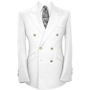Wemaliyzd Men's Double Breasted Suit Business Fashion Sport Coats for Men