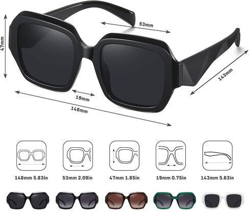 Fozono Trendy Square Polarized Sunglasses for Women Men Retro Luxury Vintage Sun Glasses UV400 FZN803 in Saudi Arabia