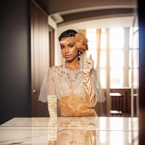 إكسسوارات SAISI 1920s Flapper Gatsby إكسسوارات طافوا 20 مع عصابة رأس شال فلابر تصميم عتيق للنساء in Saudi Arabia