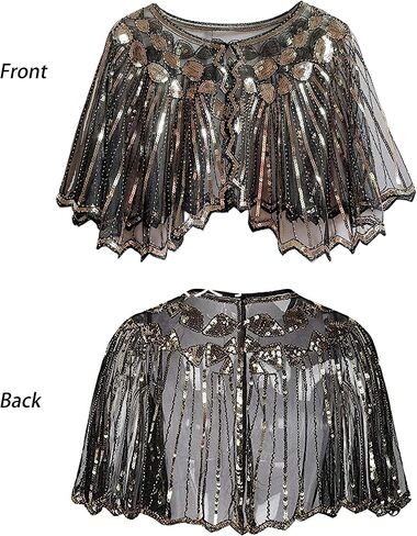 إكسسوارات SAISI 1920s Flapper Gatsby إكسسوارات طافوا 20 مع عصابة رأس شال فلابر تصميم عتيق للنساء in Saudi Arabia