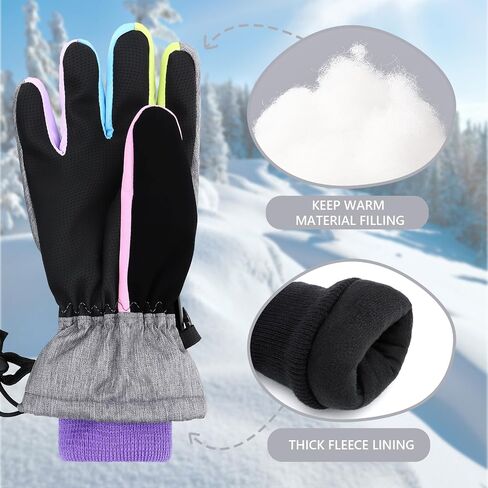 Duoyeree Kids Waterproof Ski Gloves Warm Winter Accessories for Boys & Girls Aged 4-13. in Kuwait
