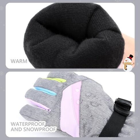 Duoyeree Kids Waterproof Ski Gloves Warm Winter Accessories for Boys & Girls Aged 4-13. in Kuwait