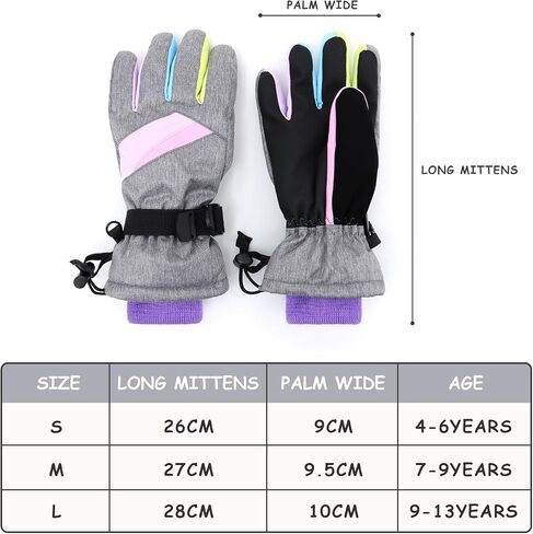 Duoyeree Kids Waterproof Ski Gloves Warm Winter Accessories for Boys & Girls Aged 4-13. in Kuwait