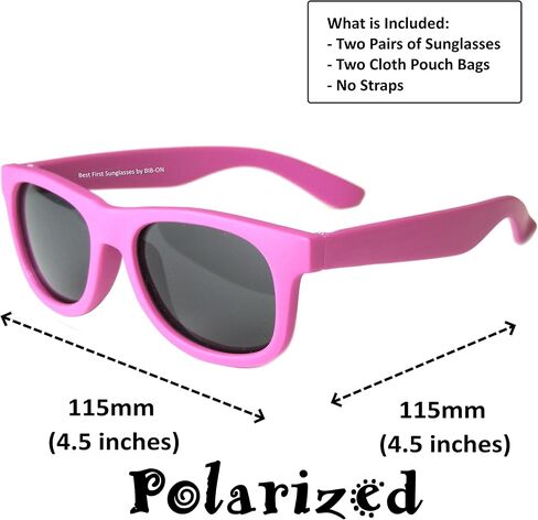 BIB-ON Vintage 2 Pack- Baby, Toddler's First Sunglasses for Ages 1-2 Years in Kuwait