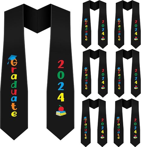Berlune 6 Pcs Kids Preschool Graduation Stoles Preschool Printed Graduation Stole Graduation Sash Graduate Gift for Child in Saudi Arabia