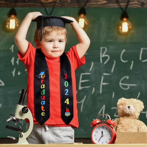 Berlune 6 Pcs Kids Preschool Graduation Stoles Preschool Printed Graduation Stole Graduation Sash Graduate Gift for Child in Saudi Arabia