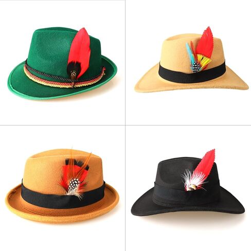 6pcs Red Hat Feathers for Fedora Cowboy Hats Men Women Hats Accessories DIY Crafts Christmas Party Decorations in Saudi Arabia