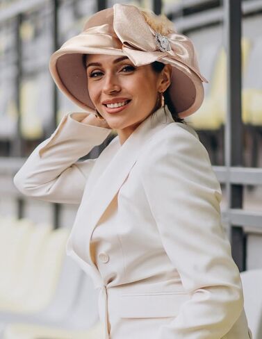 فستان نسائي من Ruphedy مصنوع من الصوف بنسبة 100% وقبعة شتوية للحفلات من عشرينيات القرن العشرين in Kuwait