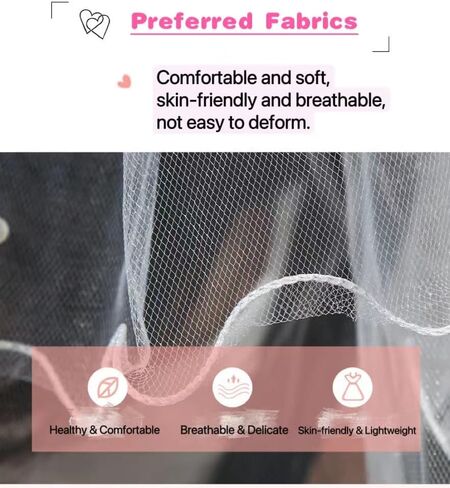 Pangogogo White bridal veil with double rolled edges, 70cm in Kuwait