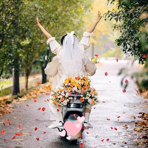 Pangogogo White bridal veil with double rolled edges, 70cm in Kuwait