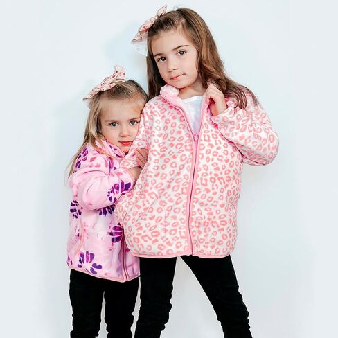 سترة صوف قطبية للفتيات من Big ELEPHANT بسحاب كامل وسميك ودافئ مع جيوب معطف خريف وشتاء للأطفال الصغار in Kuwait