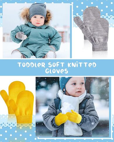 36 Pairs Toddler Magic Stretch Mittens Soft Warm Kids Knit Gloves Toddler Gloves Winter Infant Mittens Crochet Gloves for Boys Girls, Mixed Colors, 2-5years in Saudi Arabia