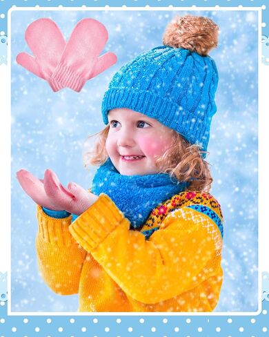 36 Pairs Toddler Magic Stretch Mittens Soft Warm Kids Knit Gloves Toddler Gloves Winter Infant Mittens Crochet Gloves for Boys Girls, Mixed Colors, 2-5years in Saudi Arabia