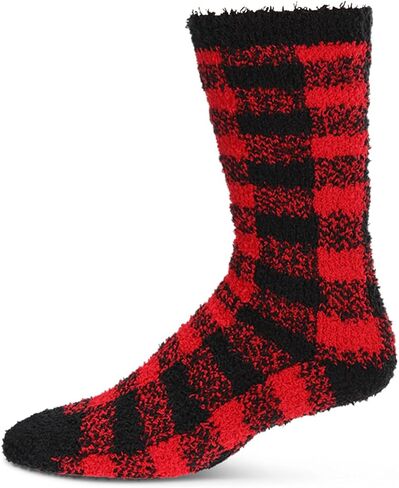 MeMoi Men's Buffalo Plaid Fuzzy Warm Cozy Crew Socks in Saudi Arabia